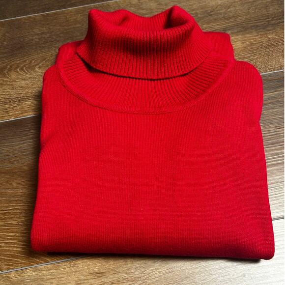 Varessa Terrano Red Women's Turtleneck Cotton Blend Sweater - Picture 1 of 8